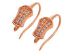 Triple Rose Gold Plated Earring Hooks with Cubic Zirconia