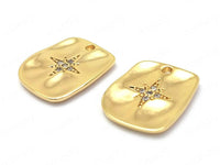 24K Gold Plated Brass Charms | Pendants | 12mm x 14mm