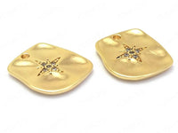 24K Gold Plated Brass Charms | Pendants | 12mm x 14mm