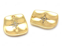 24K Gold Plated Brass Charms | Pendants | 12mm x 14mm