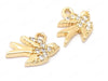  24K Bird Charms/Pendants with Cubic Zirconia Side