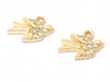  24K Bird Charms/Pendants with Cubic Zirconia Top