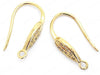 24K Gold Plated Leaf Design Ear Wires Side