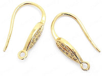 24K Gold Plated Leaf Design Ear Wires Side