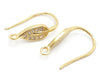 24K Gold Plated Leaf Design Ear Wires Front