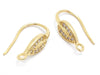 24K Gold Plated Leaf Design Ear Wires Top