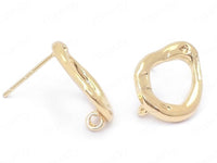 24K Gold Plated Ear Wires With Ring Side Angle