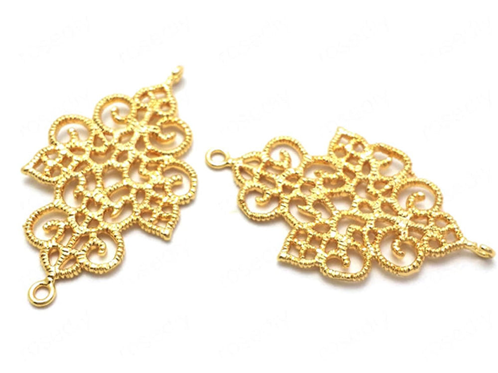 24K Gold Plated Filagree Components 