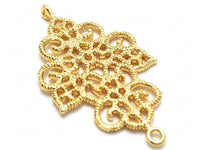 24K Gold Plated Filagree Components For Earrings Top