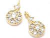 24K Gold Plated Charms | Coin Shaped Drop | Cubic Zirconia | 6mm x 11mm