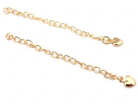 Lobster Claw Clasps with Extender Chain and Heart Charm