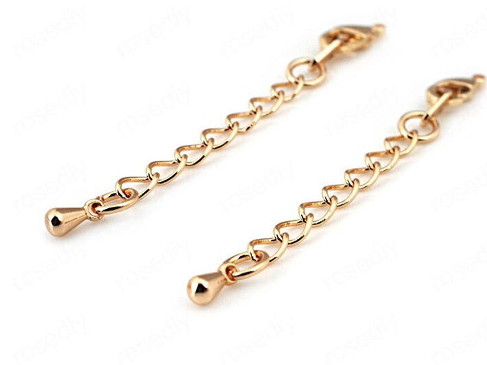 Lobster Claw Clasps with Extender Chain, Two Pieces