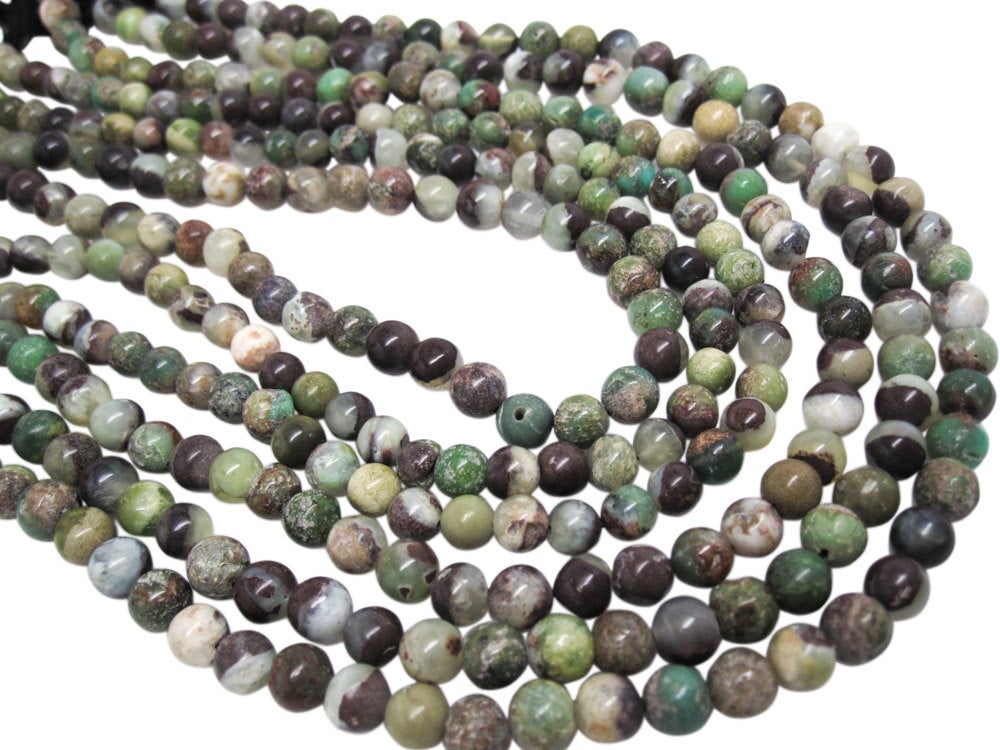 Green Peruvian Opal Beads Round 