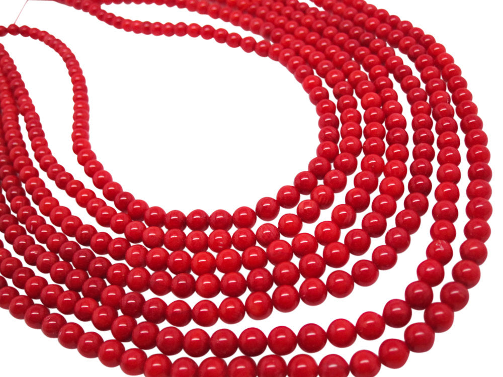 Collana Donna In Corallo Rosso Semiprezioso – Perle 15-11 Mm Annodate A Mano – Chiusura In Argento Placcato Oro – AqBeadsUk