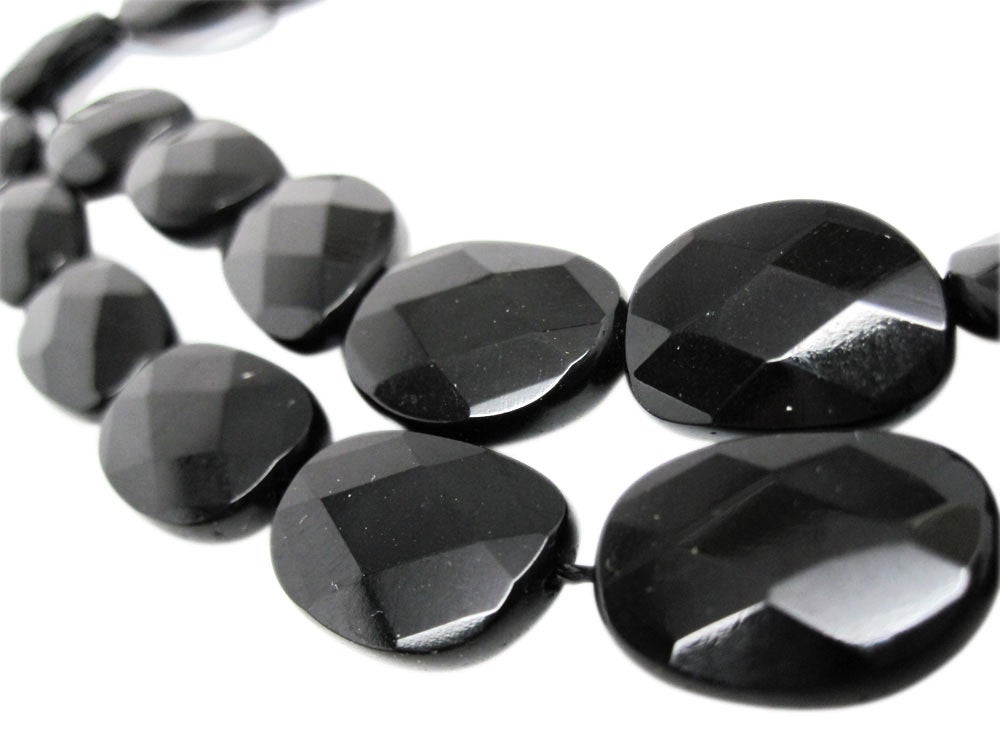 Faceted Black Onyx Beads