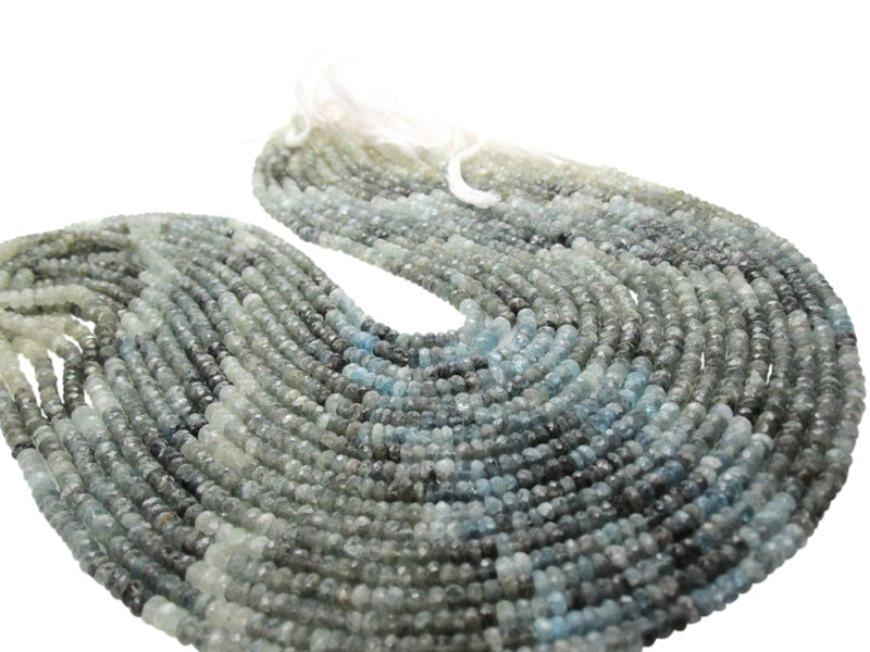 Moss Aquamarine in Faceted Rondelles