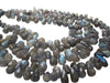 Labradorite Stone Beads in Faceted Teardrops