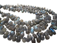 Labradorite Stone Beads in Faceted Teardrops