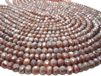Moonstone Gemstone Beads in Faceted Rondelles