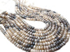 White and Gray Moonstone in Faceted Rondelles with Aurora Borealis