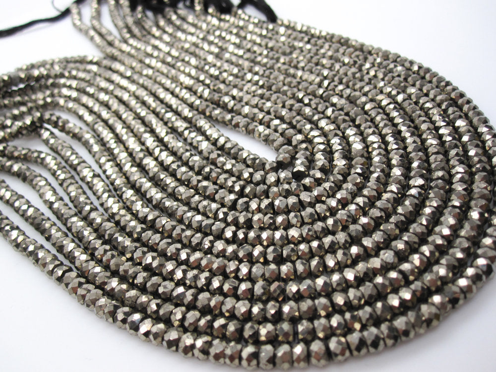 Pyrite Stone Rondelles Top