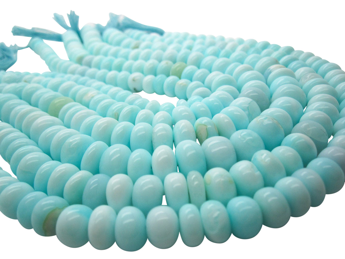 Blue Opal in Smooth Rondelles