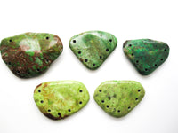 Turquoise Stone Pendant | Freeform Shape | Green Turquoise | Multi Hole Drilled