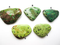 Turquoise Stone Pendant | Freeform Shape | Green Turquoise | Multi Hole Drilled