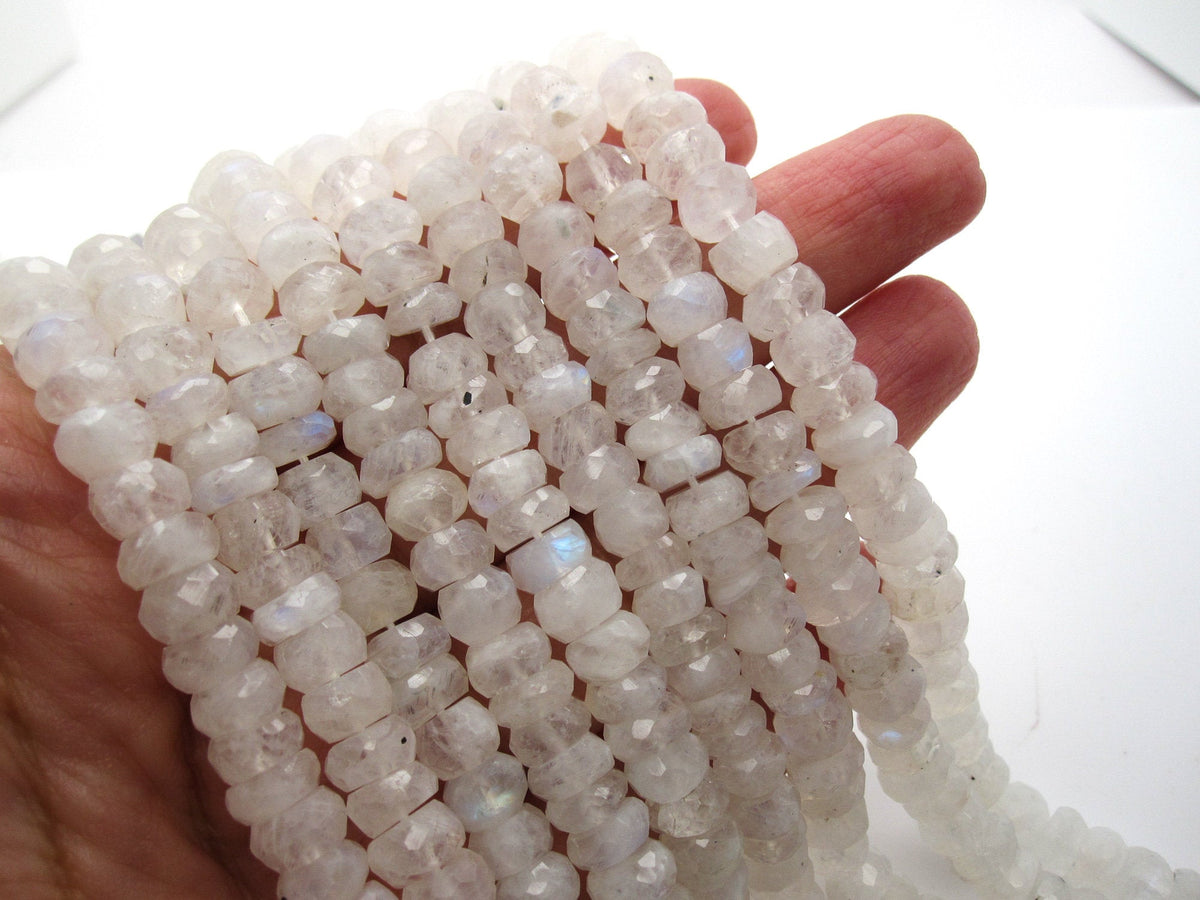 For Sale: 6mm Rainbow Moonstone Faceted Onion Beads Natural For Sale: 6mm Rainbow Moonstone Faceted Onion Beads Natural