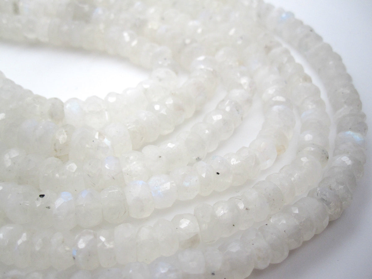 6-12mm Gray Rainbow Moonstone Round Loose Beads - 15 Inch Strand