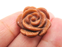 Red Goldstone Carved Flower side